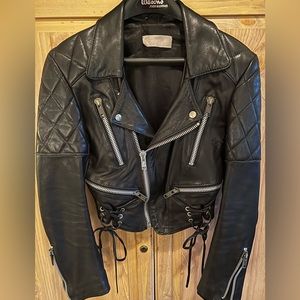 Vintage Commes des Fous (?) Black leather motorcycle jacket - Ooh La LA!!! ❤️😻